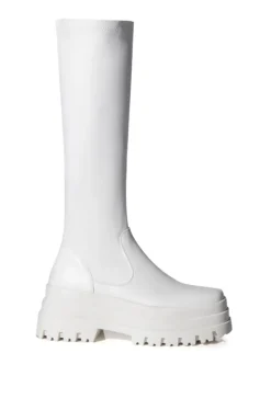 Aretha- Flat Platform Knee High Stretch Boot