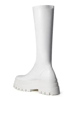 Aretha- Flat Platform Knee High Stretch Boot