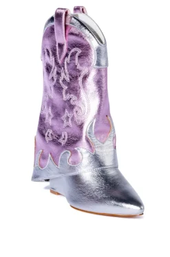 Bria- Fold-Over Wedge Western Bootie