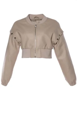 Button-Bomber-Iv Detachable Sleeve Bomber Jacket