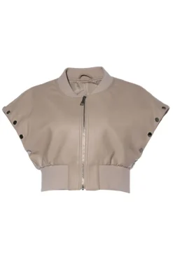 Button-Bomber-Iv Detachable Sleeve Bomber Jacket