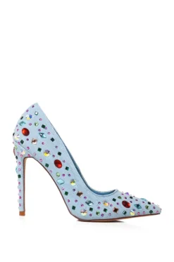 Camellia-Blue Stiletto Pump