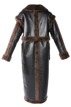 Detach-Lauder Faux Fur Leather Coat