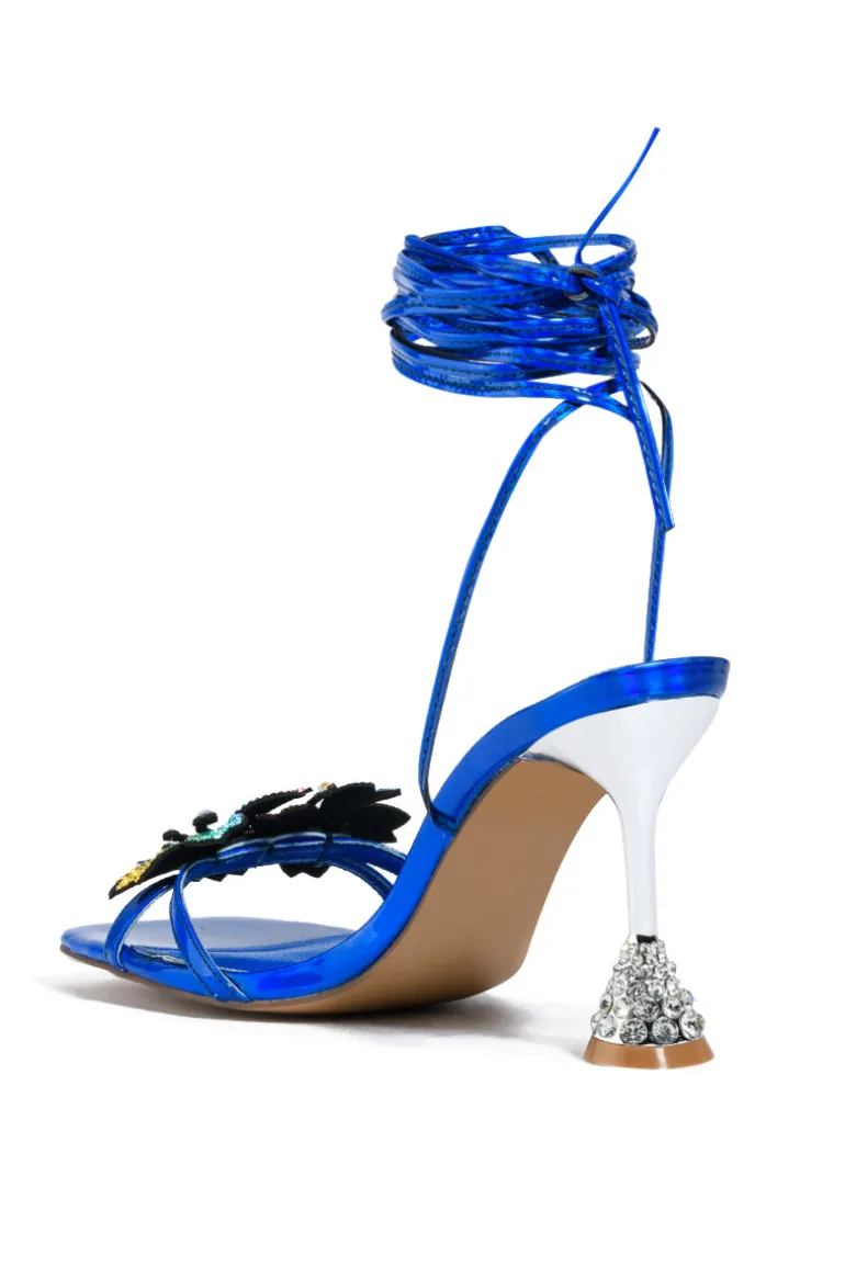 Effortless- Flower Jeweled Wrap Sandal