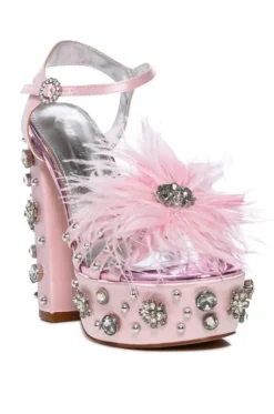Kiki- Feather Platform Sandal