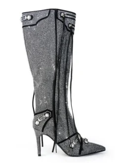 Maeve- Rhinestone Stiletto Boot