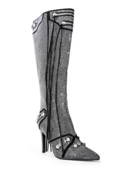 Maeve- Rhinestone Stiletto Boot
