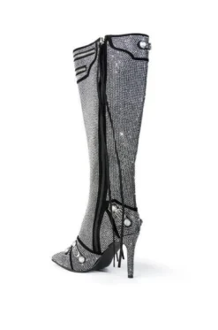 Maeve- Rhinestone Stiletto Boot