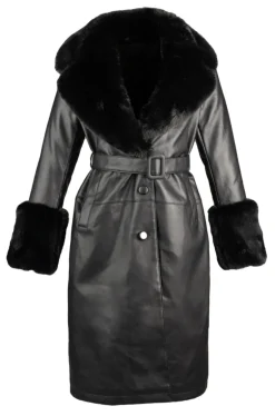 Marbolo Faux Fur Trim Coat