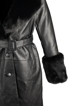 Marbolo Faux Fur Trim Coat