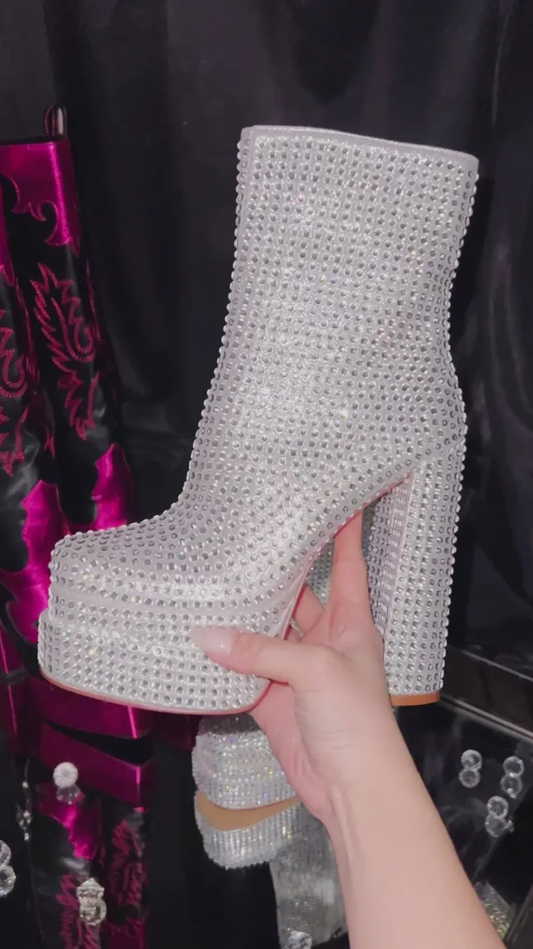 Mateo- Platform Rhinestone Bootie